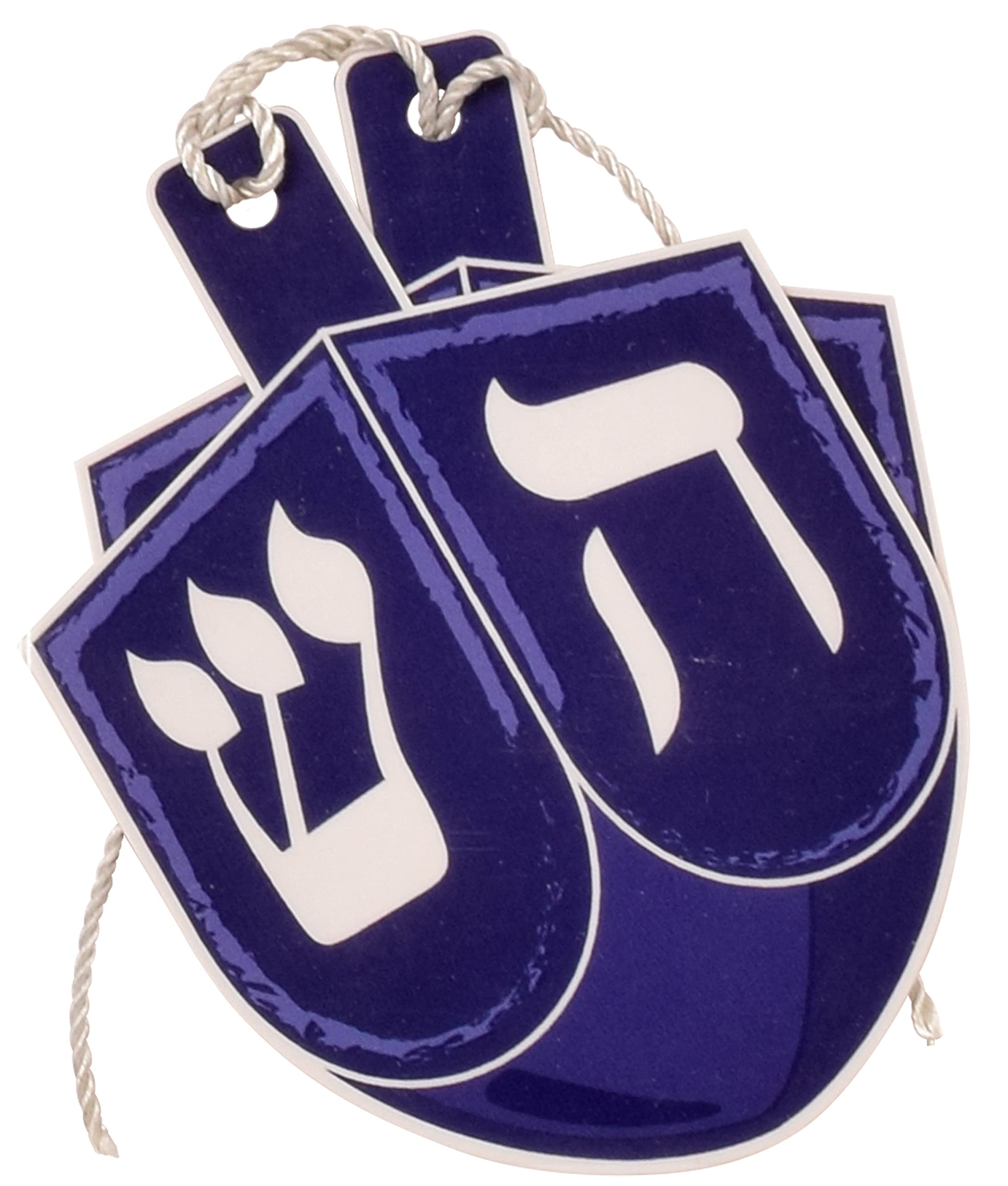 Hanukkah Gift Tags - 6 Hanging Chanukah Gift Tags - Assorted Hannukah Menorah and Dreidel Design - Blue Gift Tag