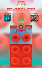 Silicone Donut Molds for Baking, Freezing, Candy, Ice Cubes, Chocolate and More - Oven and Freezer Safe - Chanukah Donut Mold Silicone Bakeware - The Kosher Cook