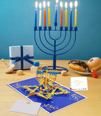 3D Pop Up Hanukkah Greeting Card – Festival of Lights with Candles, Dreidels and Traditional Hanukkah Symbols – Jewish Holiday Card for Family, Friends & Loved Ones, Includes Envelope and Blank Note