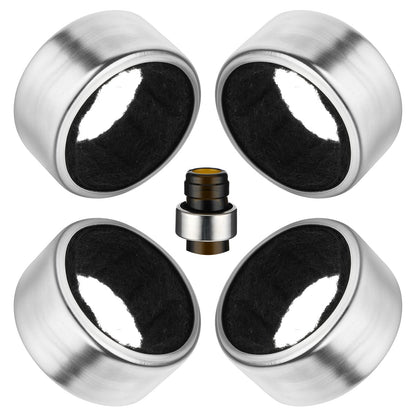 4PCS Wine Drip Ring, Wine Drip Collars Stainless Steel Wine Collar Drip Ring Simple Wine Bottle Drip Collar with Velvet Felts Clever Dripper Guard Holder Tools Bar Kitchen Gadgets Wine Accessories