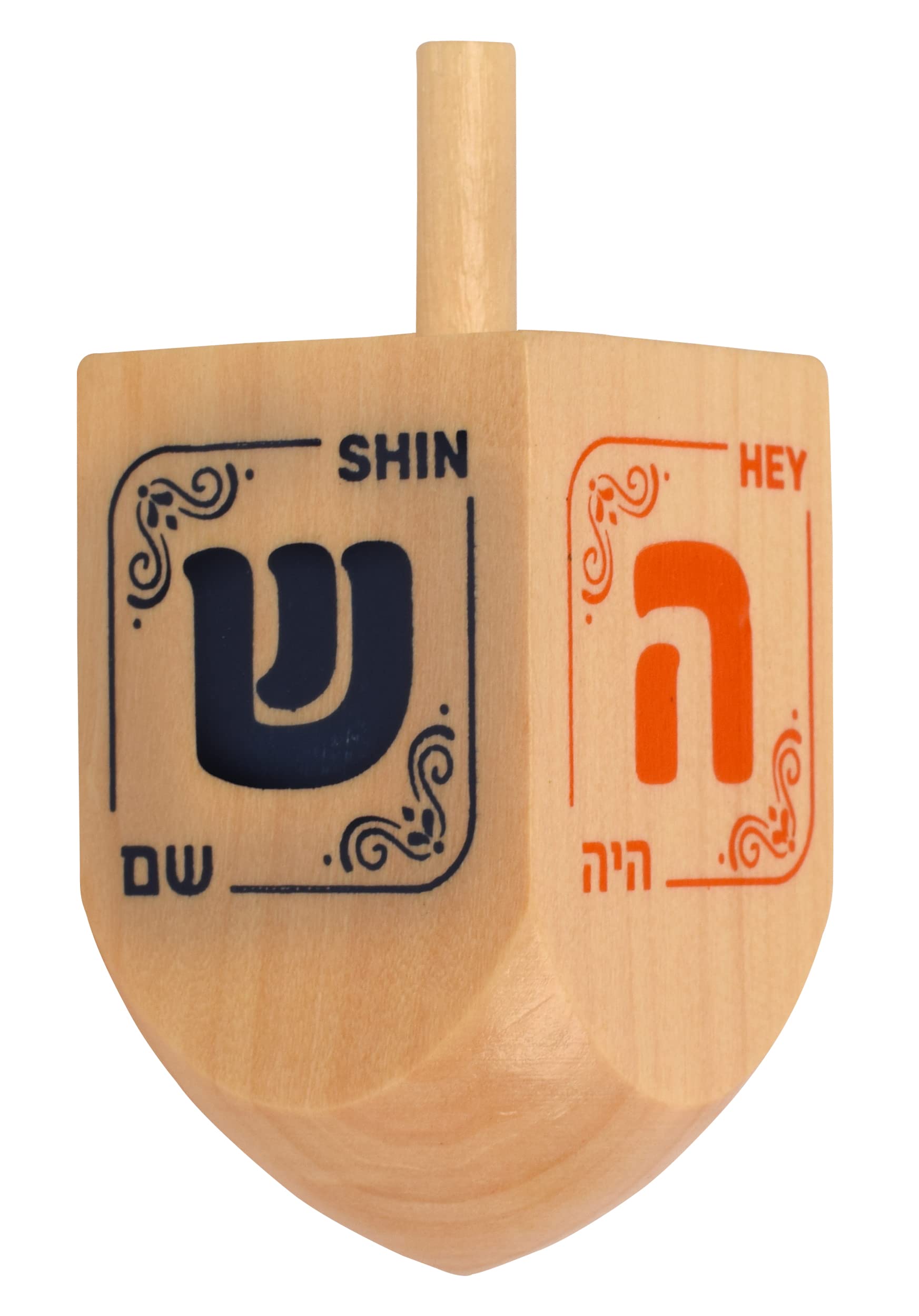 Izzy 'n' Dizzy Hanukkah Natural Wooden Dreidel (Pack of 4) - Medium