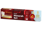 Ner Mitzvah On The Go Travel Menorah Set - 9 Pre-Filled Glass Cups Included - 100% Pure Olive Oil with 100% Cotton Wicks- Burns Approx. 2 1/2 Hrs