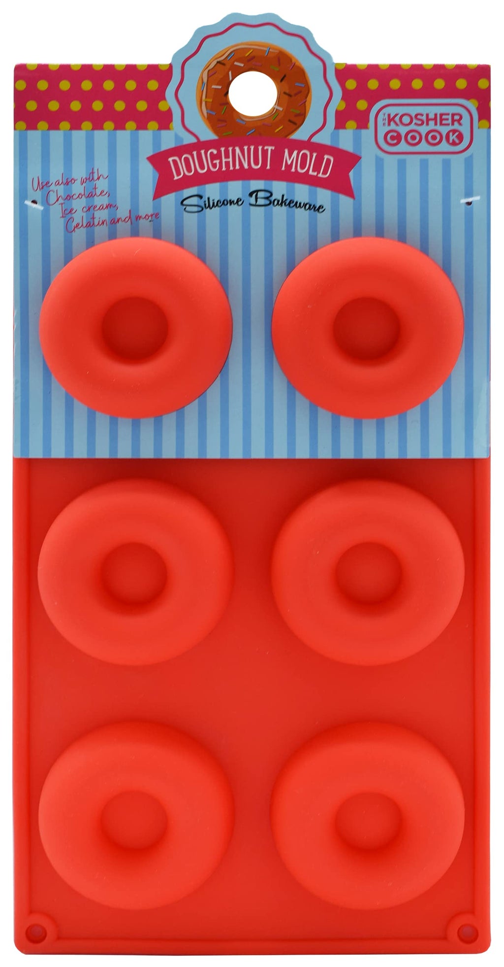 Silicone Donut Molds for Baking, Freezing, Candy, Ice Cubes, Chocolate and More - Oven and Freezer Safe - Chanukah Donut Mold Silicone Bakeware - The Kosher Cook