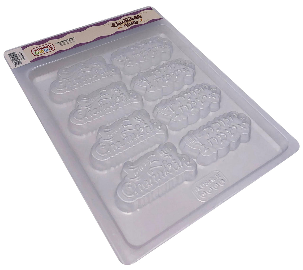The Kosher Cook Hanukkah Chocolate Molds, Happy Chanukah Shaped Plastic Molds for Chocolate