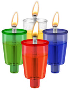 OHR CANDLES Pre - Filled Colored Menorah Oil Cup Candles, Hanukkah EZ Lights, 100% Olive Oil with Cotton Wick in Plastic Cup, Medium (Pack of 44) - Burns Approx, 1/2 Hrs
