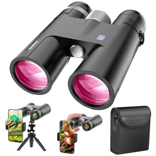 18x50 HD Binoculars for Adults with Upgraded Phone Adapter, Tripod and Tripod Adapter - Professional Waterproof Binoculars with BaK4 prisms and Large View for Bird Watching,Hunting