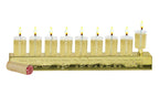 Ner Mitzvah Hanukkah Oil Wall Menorah with Plastic Cups, On The Go Travel Menora Set, Fits All Standard - Chanukah Oil Cups and Large Candles - Gold