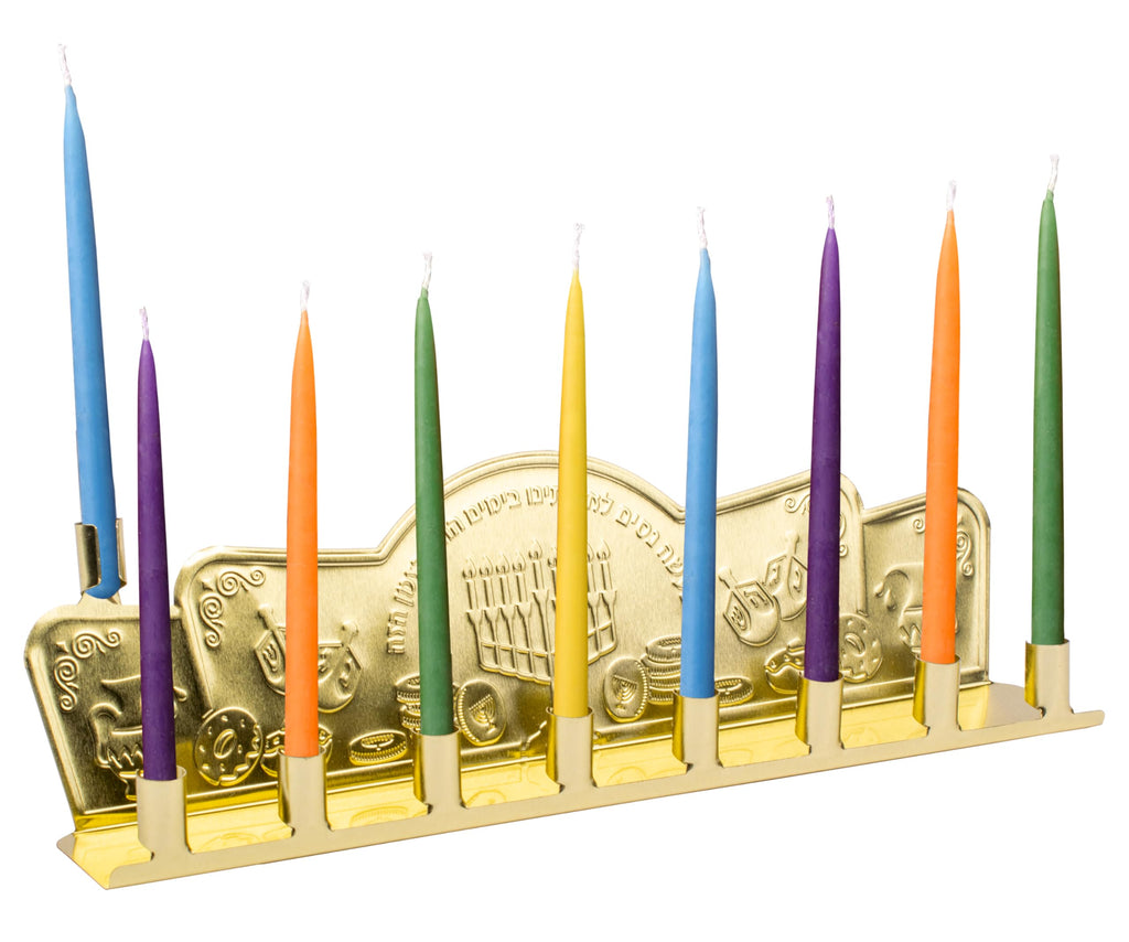 Ner Mitzvah Bulk Tin Candle Menorah - 25 Pack - Fits All Standard Chanukah Candles - Gold