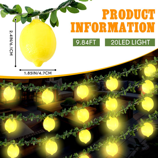 1 Pcs Sukkot 3D Etrog LED String Lights Battery Operated Light String 9.8ft 20leds Etrog Light Bulbs with Branches Leaves Fairy Lights Sukkot Decorations for Sukkah Garden Party Decorations