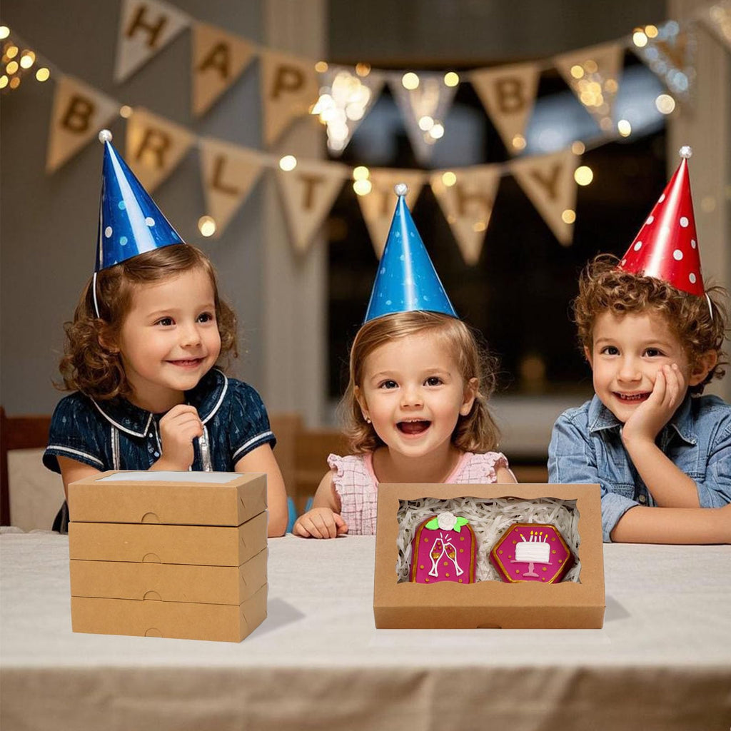 50 Pack DIY Assembly Brown 7 x 4 3/8 x 1½ inches Cookies Boxes