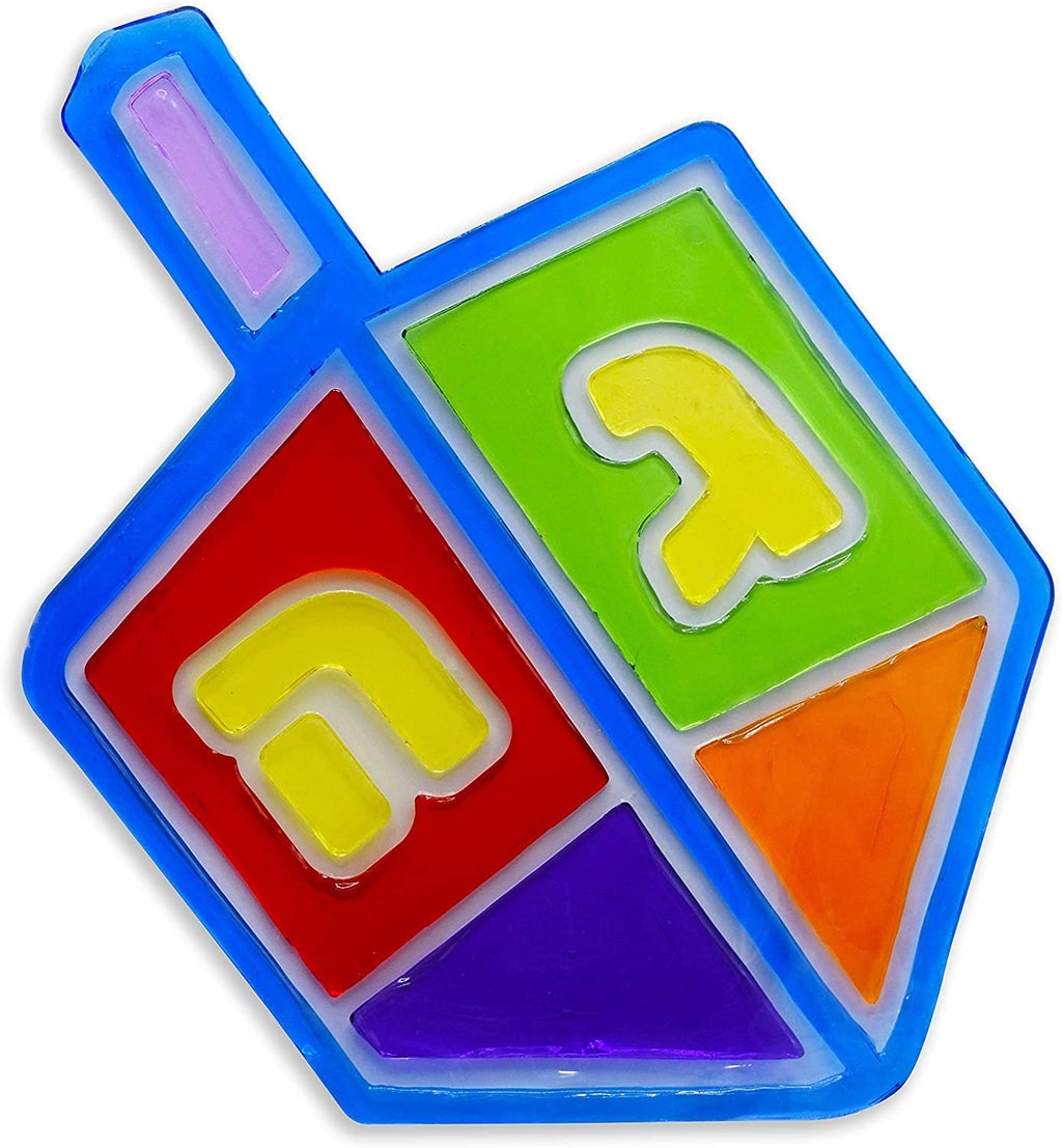 Dreidel Window Gel Cling - Self Sticking Chanukah Menorah and Dreidels - Hanukkah Party Decorations and Supplies by Izzy 'n' Dizzy