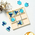 Rite Lite Hanukkah Tic Tac Toe Game - Jewish Board Game Wooden Display Chanukah Gifts for Kids Holiday Party Favors Judaism A Perfect Family-Friendly Party Game Fun & Educational Festival of Lights