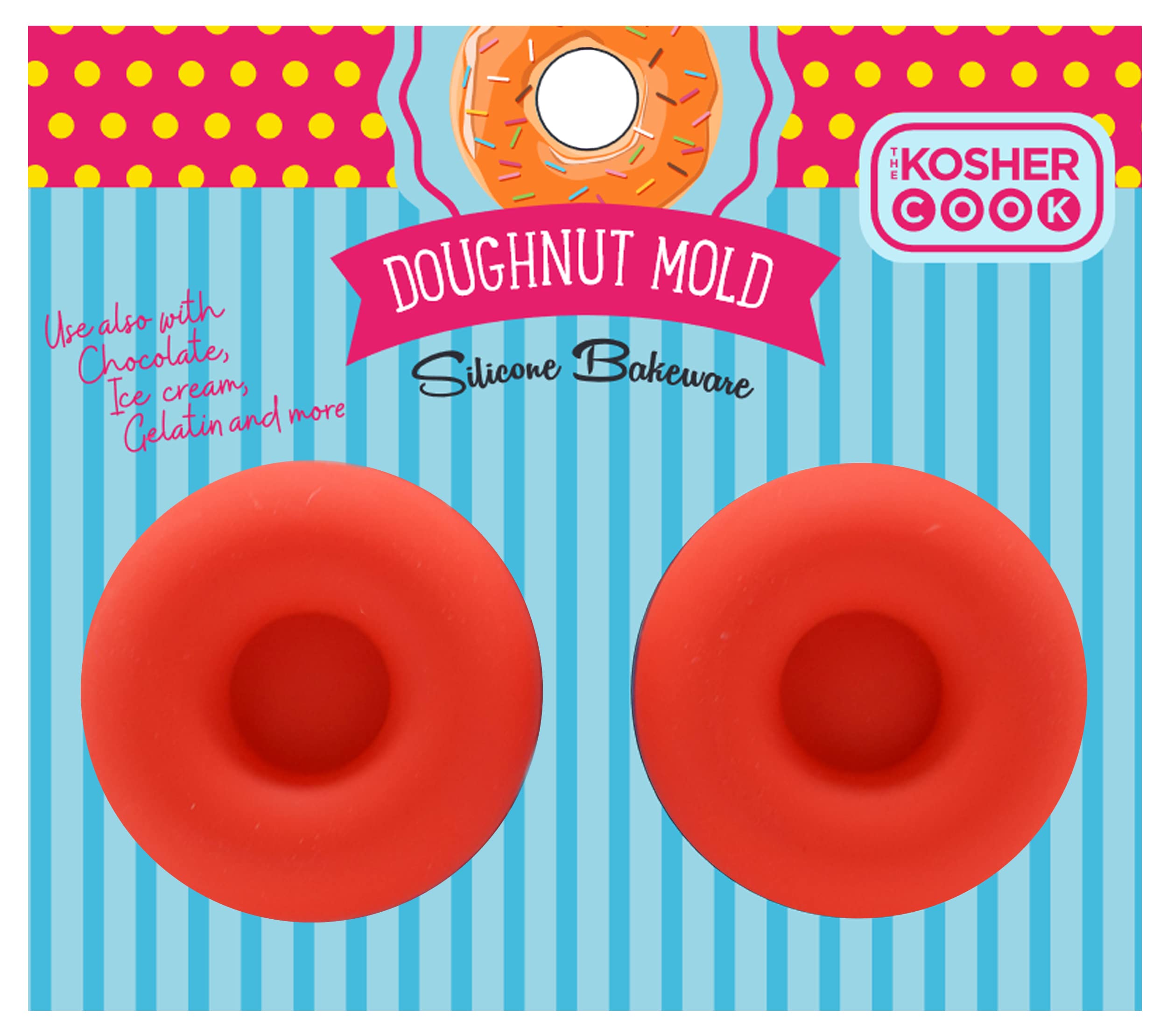 Silicone Donut Molds for Baking, Freezing, Candy, Ice Cubes, Chocolate and More - Oven and Freezer Safe - Chanukah Donut Mold Silicone Bakeware - The Kosher Cook