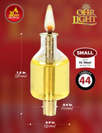 Ner Mitzvah Pre-Filled Menorah Oil Cup Candles - Hanukkah Ohr Lights - 100% Olive Oil with Cotton Wick in Glass Cup - Small Size, 44 per Pack, Burns Approx. 1 1/2 Hrs