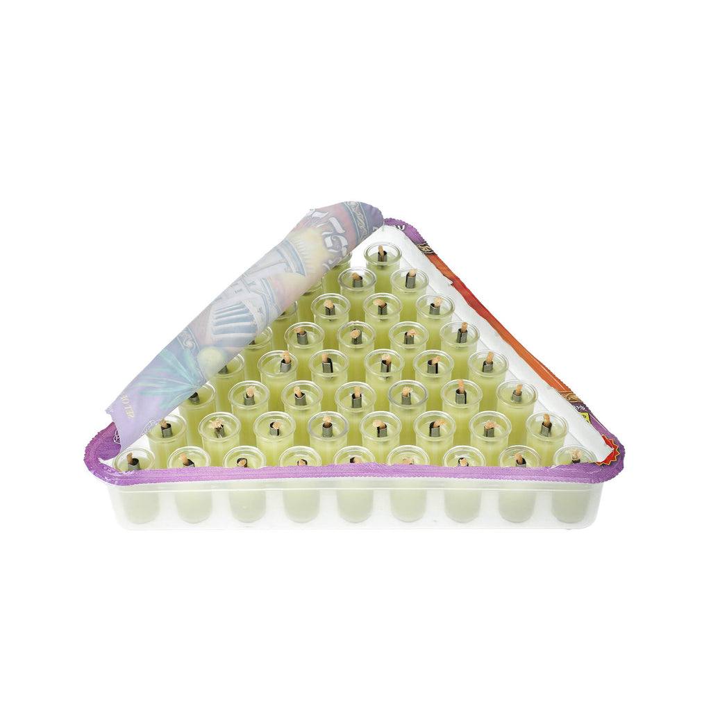 Shalhevet Light Olive Oil Jells Hanukah Chanukah Menora Small 44 Filled Cups 1.15 Hour Burn Time