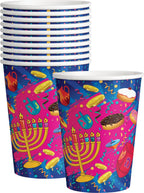 Izzy 'n' Dizzy Hanukkah Cups - Chanukah Paper Goods - 9 oz - 10 Pack