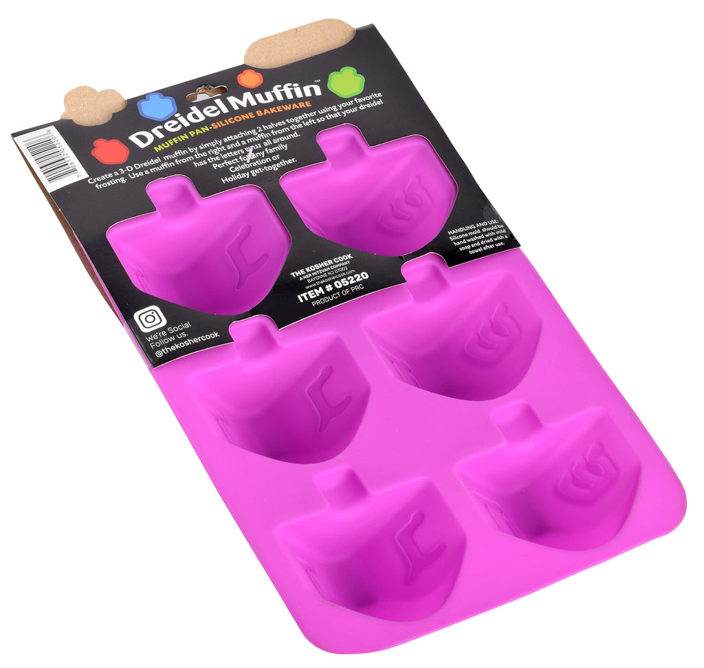 The Kosher Cook Dreidel Shaped Silicone Molds for Baking, Freezing, Candy, Ice Cubes, Chocolate and More, Oven and Freezer Safe, Small Silicone Molds for Chanukah