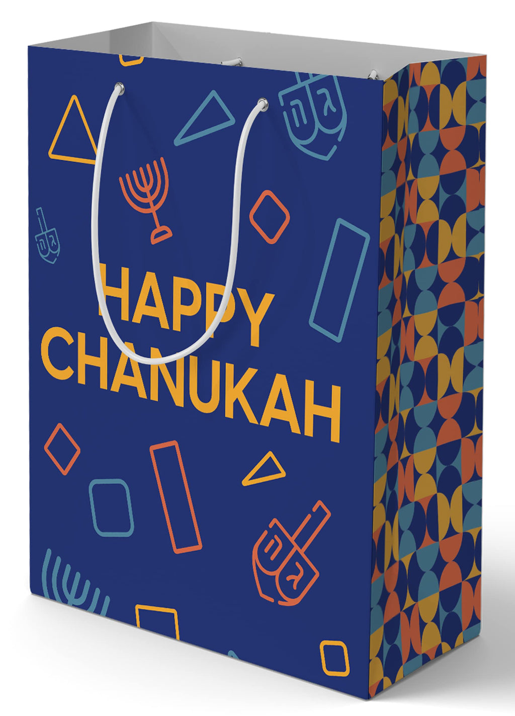 The Hanukkah Company - 2 Pack Blue Gift Bags - 12 Inch x 15 Inch - Hanukkah Designs
