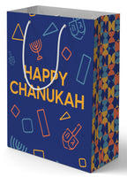The Hanukkah Company - 2 Pack Blue Gift Bags - 12 Inch x 15 Inch - Hanukkah Designs
