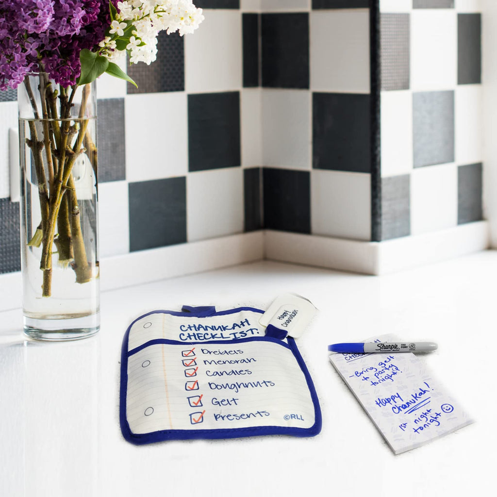 Rite Lite Chanukah 3 Piece Hostess Set, Comes with a Spatula, Pot Holder & a Chanukah Checklist! - Perfect Hanukkah Gift, Hanukkah Cooking Gift, Hanukkah Cooking Accessories