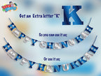 Happy Hanukkah Banner - Chanukah Decor- Blue and Silver "Happy Chanukah" or "Happy Hanukkah" Letters Banner