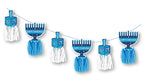 Izzy 'n' Dizzy Happy Hanukkah Banner, Chanukah and Tassel Banner, Holiday Party Decorations - Blue and White