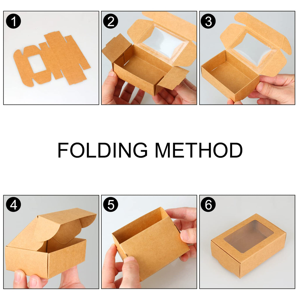 30Pcs Packaging Boxes with Window, 3.5x2.35x1.2 Inch