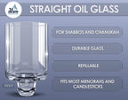 Ner Mitzvah Chanukah Menorah Oil Glass Cups - Glass Oil Insert Cups for Menorahs - #7 (9 Pack)