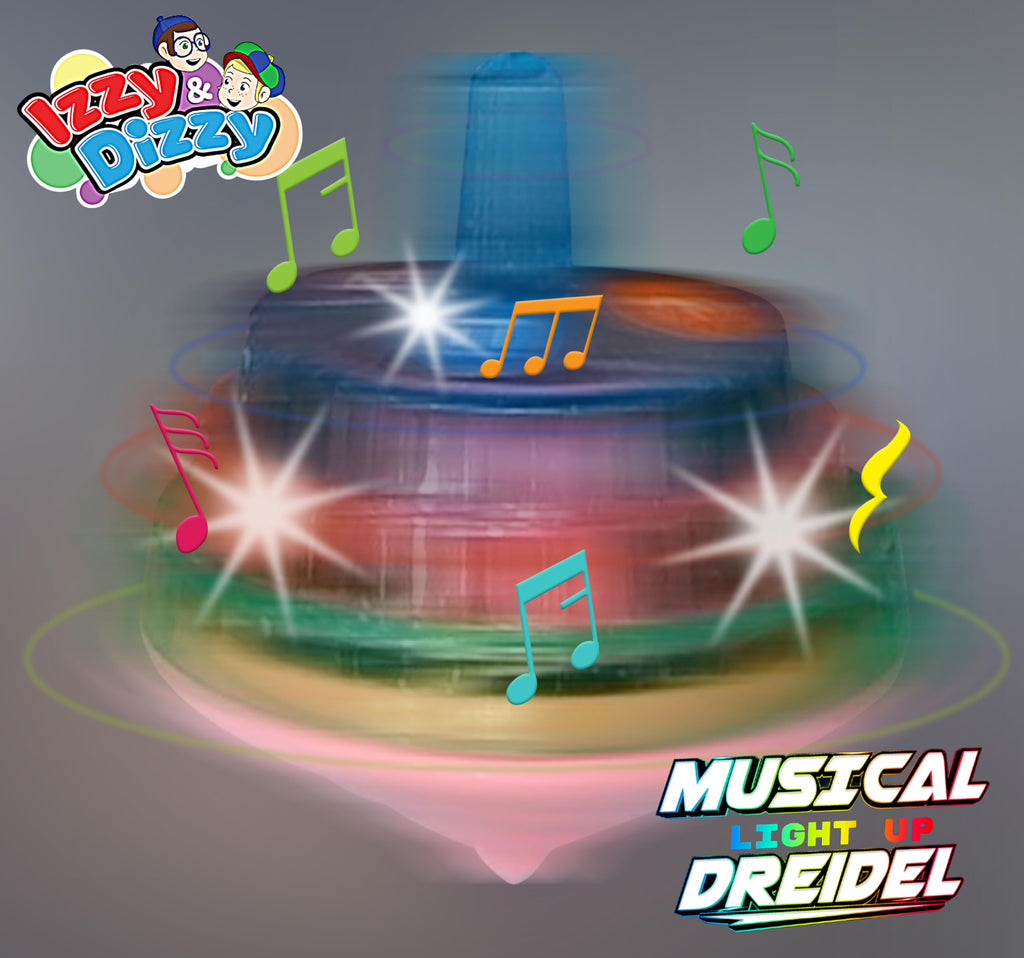 Izzy 'n' Dizzy Musical Dreidel - Hanukkah Dreidel 2 Pack - Sings Oh Draidel as it Lights Up - Light Up Dreidels - Chanukah Toys & Games