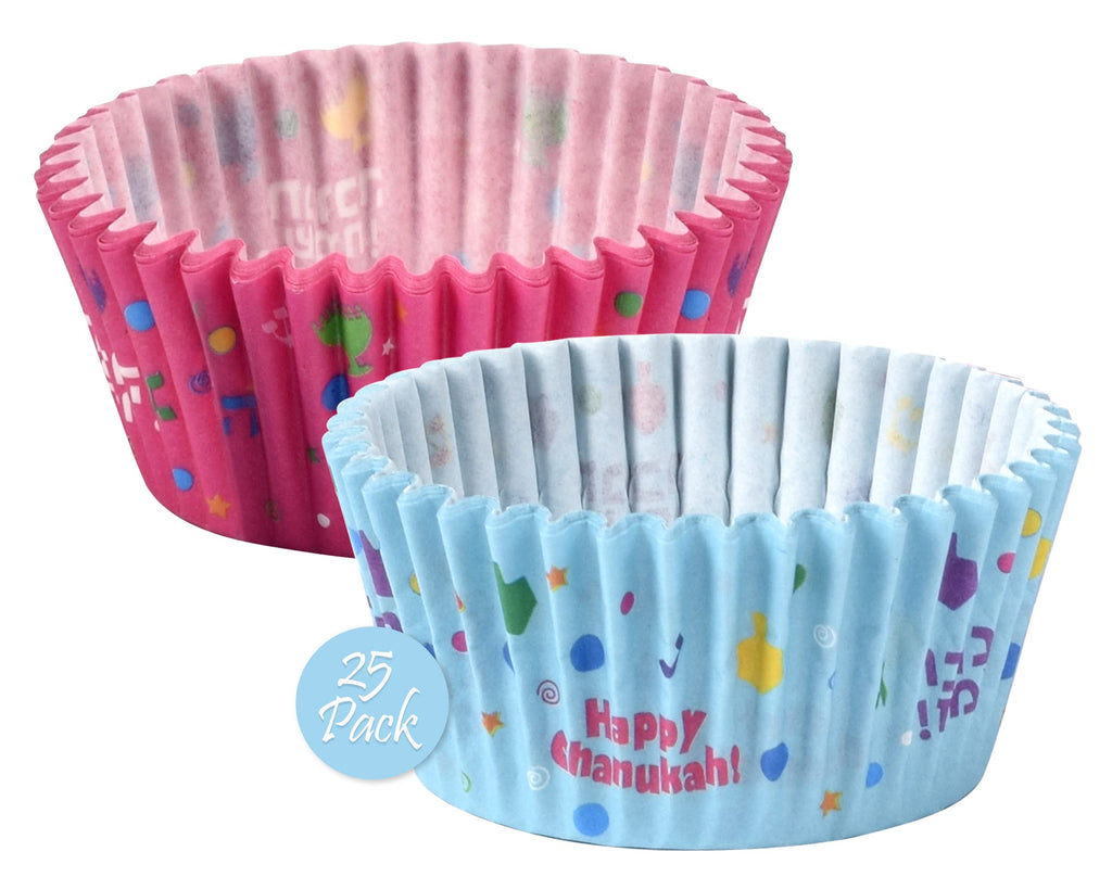 Izzy 'n' Dizzy Hanukkah Cupcake Liners, Chanukah Themed Party Supplies (Pack of 25)