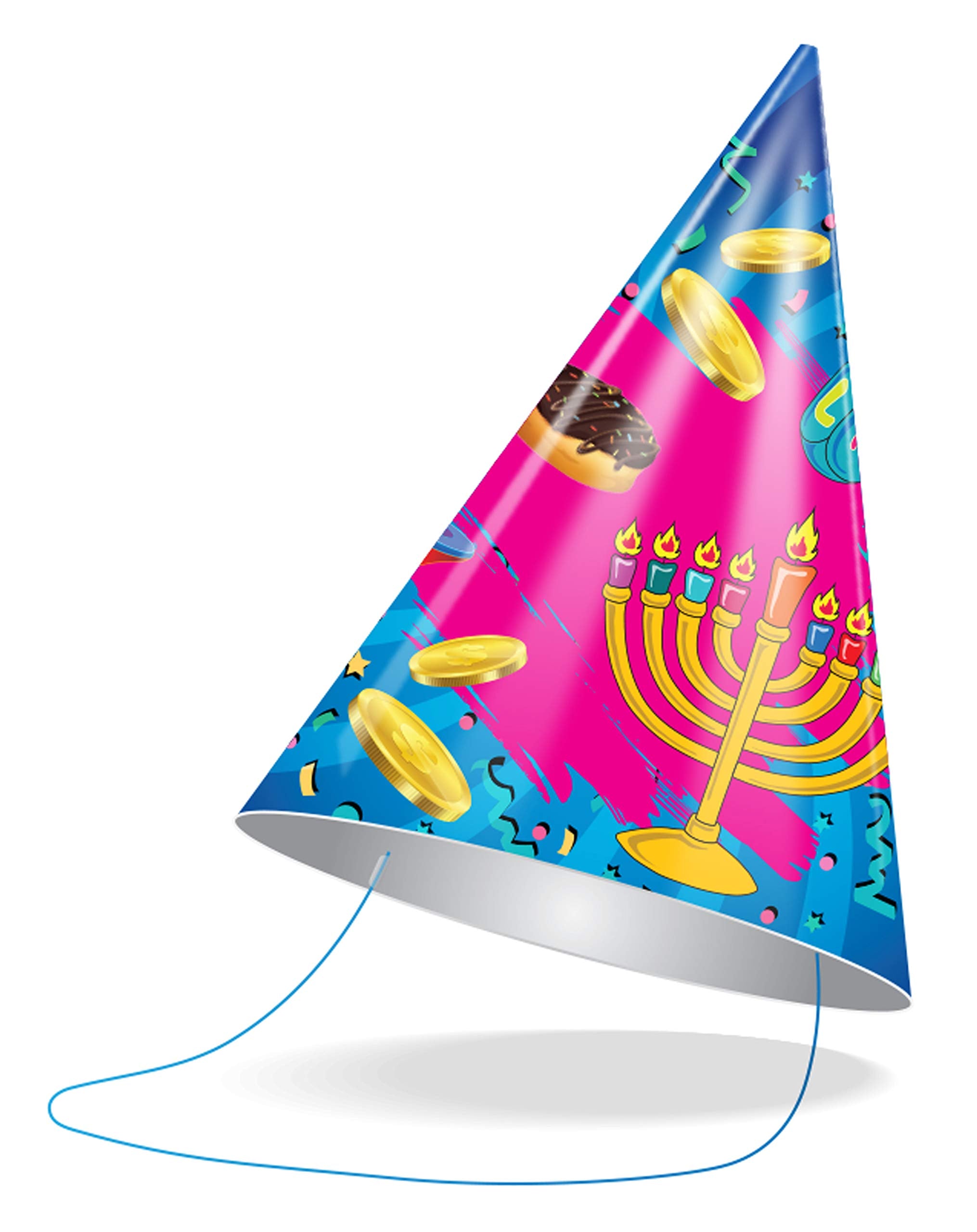 Izzy 'n' Dizzy Hanukkah Party Hats - Hanukkah Paper Goods - 10 Pack