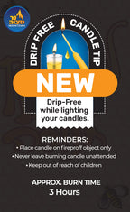 Ner Mitzvah Hanukkah Beeswax Shammash Candle - Chanukah shammasim - 8 Long Beeswax Shammasim Candles