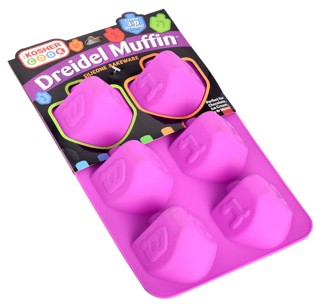 The Kosher Cook Dreidel Shaped Silicone Molds for Baking, Freezing, Candy, Ice Cubes, Chocolate and More, Oven and Freezer Safe, Small Silicone Molds for Chanukah