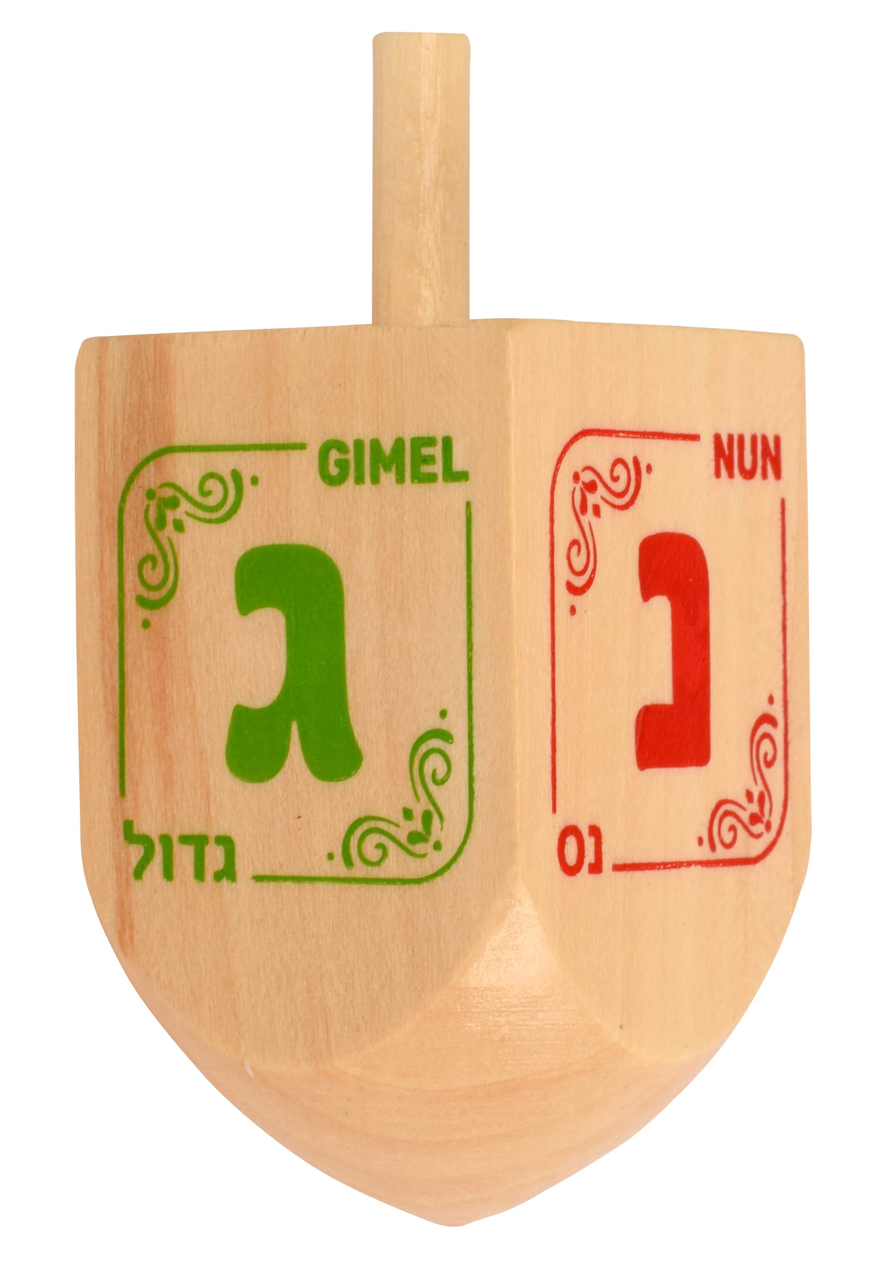 Izzy 'n' Dizzy Hanukkah Dreidels - Extra Large Natural Wooden Dreidel - 2 Pack