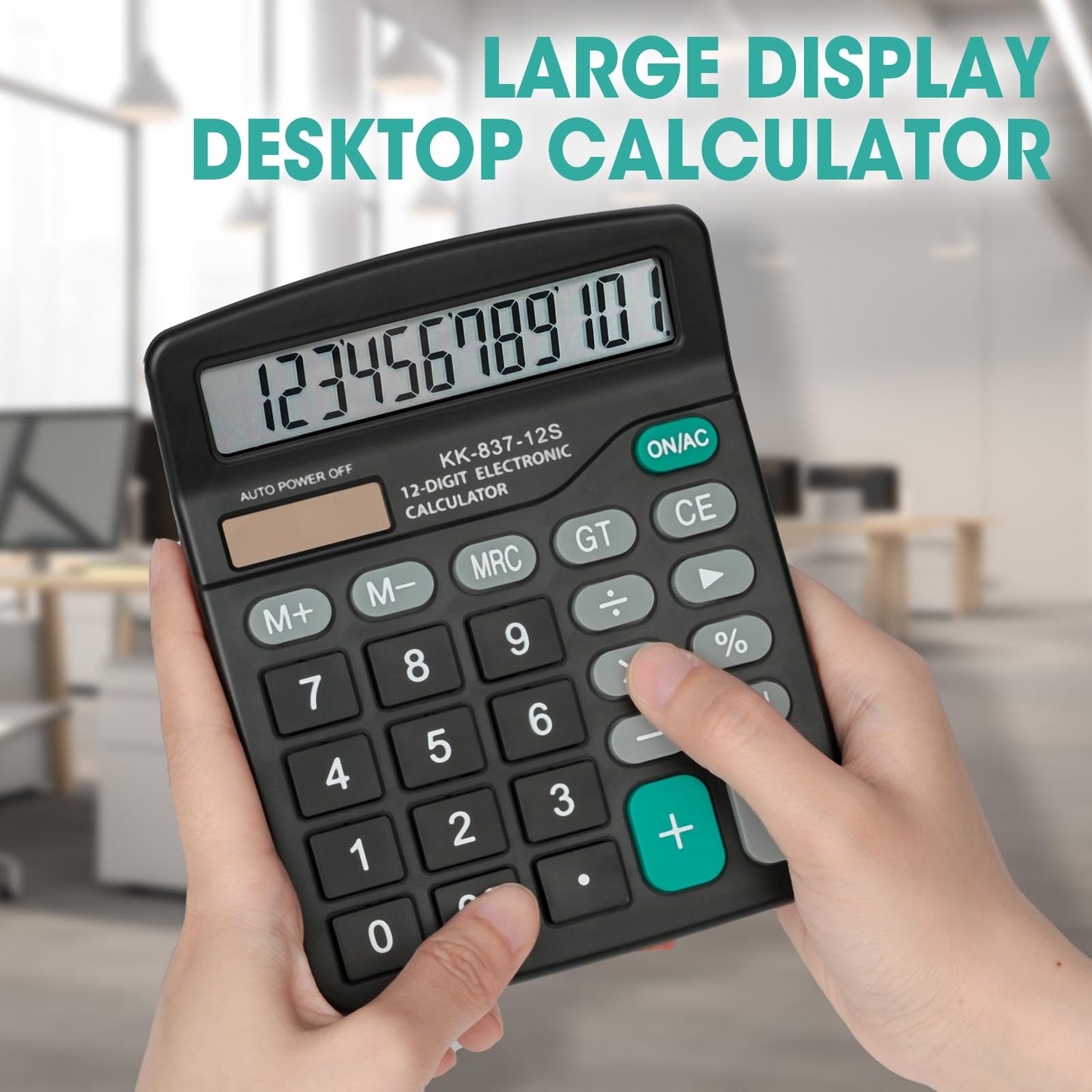 6 Pack Calculator Bulk, 12 Digits Calculators Desktop with Large LCD Display and Sensitive Butto, Solar and Battery Dual Power, Desk Calculator for Office, School, Home