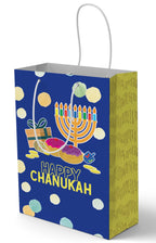 Izzy 'n' Dizzy Hanukkah Gift Bags - Medium Blue - 8 Inch x 12 Inch - Chanukah - 4 Pack