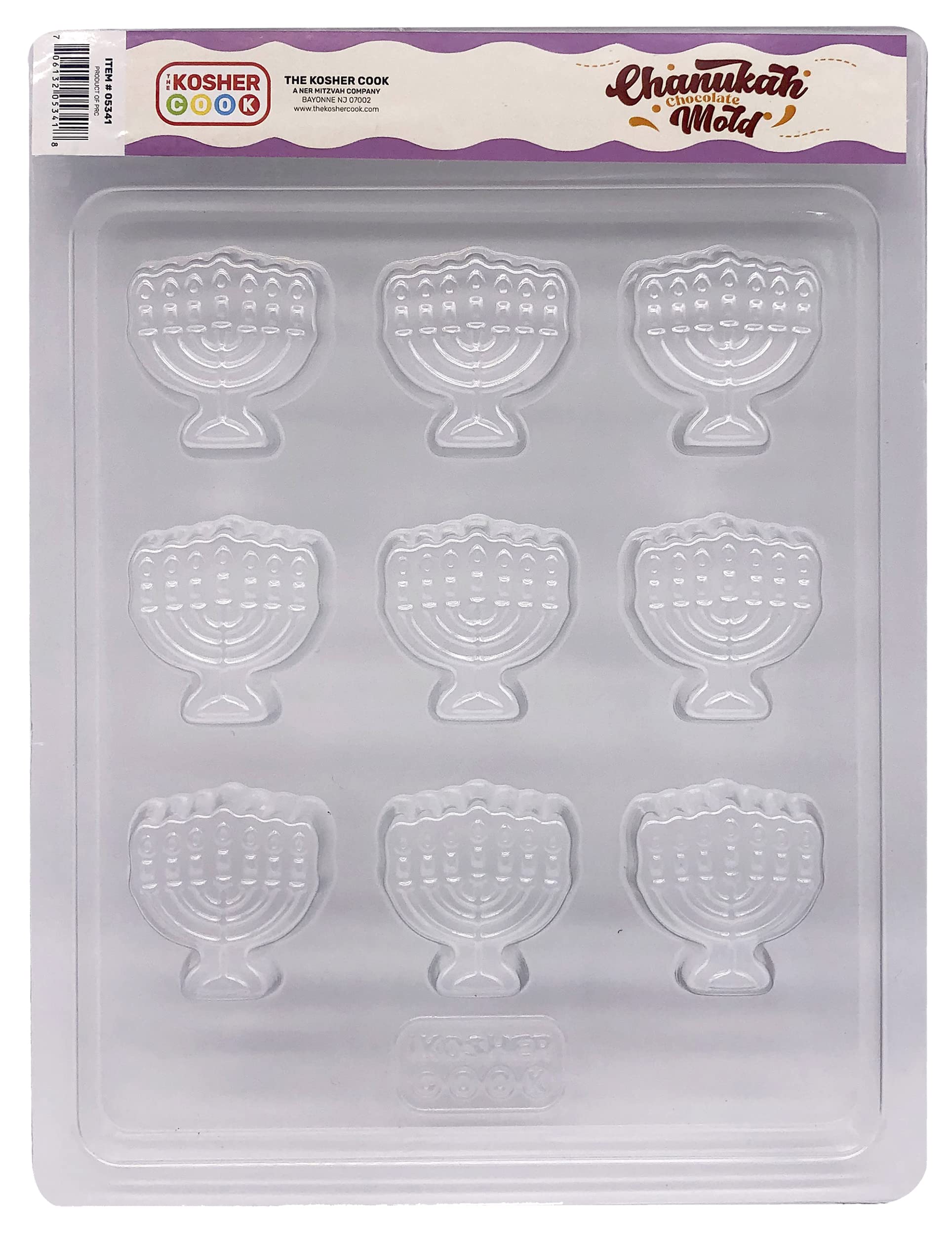 The Kosher Cook Hanukkah Chocolate Molds, Chanukah Menorah Shaped Plastic Molds for Chocolate