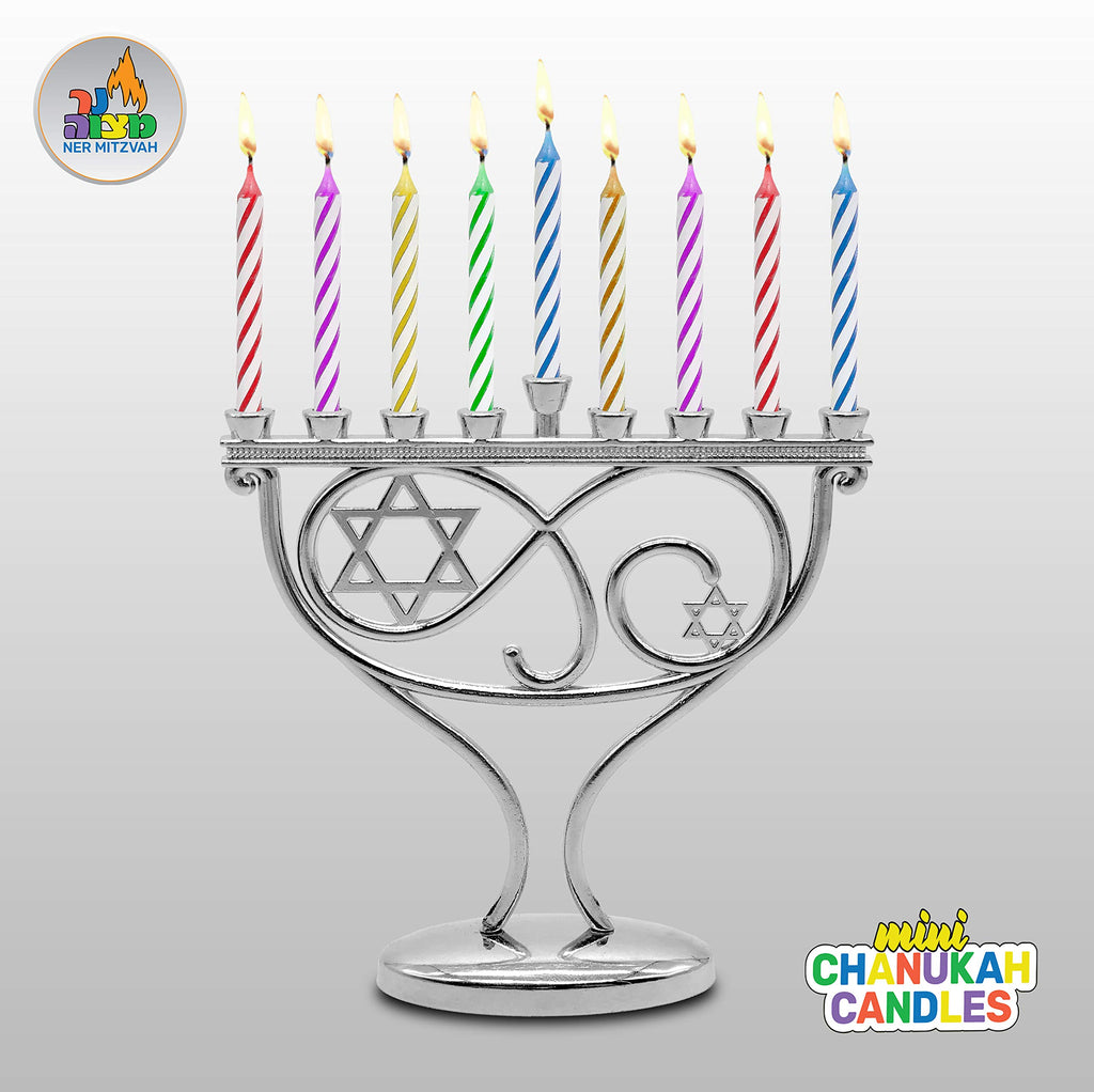 Ner Mitzvah Mini Hanukkah / Birthday Candles (Pack of 44) - Multicolor