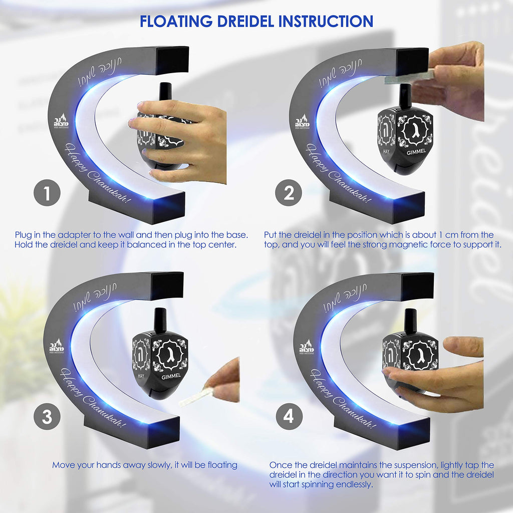 Ner Mitzvah Floating Dreidel - Hanukkah Decorations Gadget - Chanukah Decor