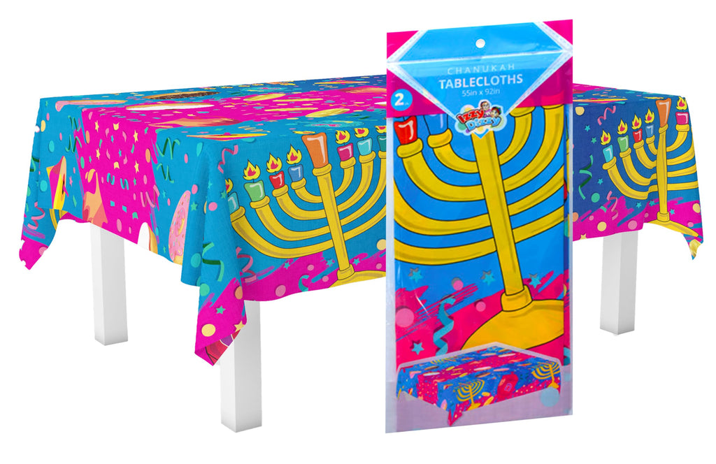 Izzy 'n' Dizzy Hanukkah Tablecloth - Hanukkah Paper Goods - 55" x 92"