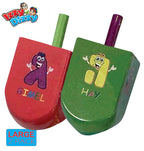 Izzy 'n' Dizzy Hanukkah Dreidels - Extra Large Character Print Wooden Dreidel - 2 Pack