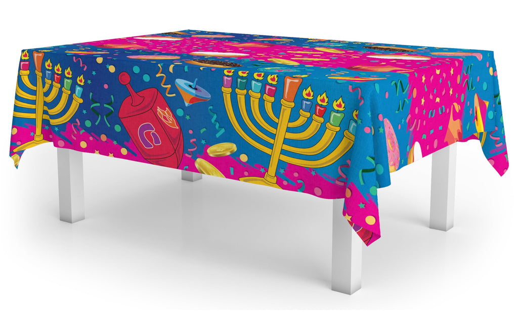 Izzy 'n' Dizzy Hanukkah Tablecloth - Hanukkah Paper Goods - 55" x 92"