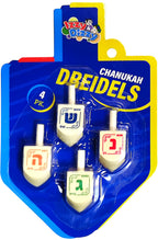 Izzy 'n' Dizzy Hanukkah Natural Wooden Dreidel (Pack of 4) - Medium