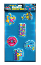 Izzy 'n' Dizzy Hanukkah LED Window Gel 6 Piece - Hanukkah Décor - Holiday Party Decoration - Happy Chanukah Window Gel