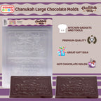 Hanukkah Chocolate Molds - Hannukah Plastic Molds for Chocolate - Happy Chanukah Large Chocolate Molds - The Kosher Cook