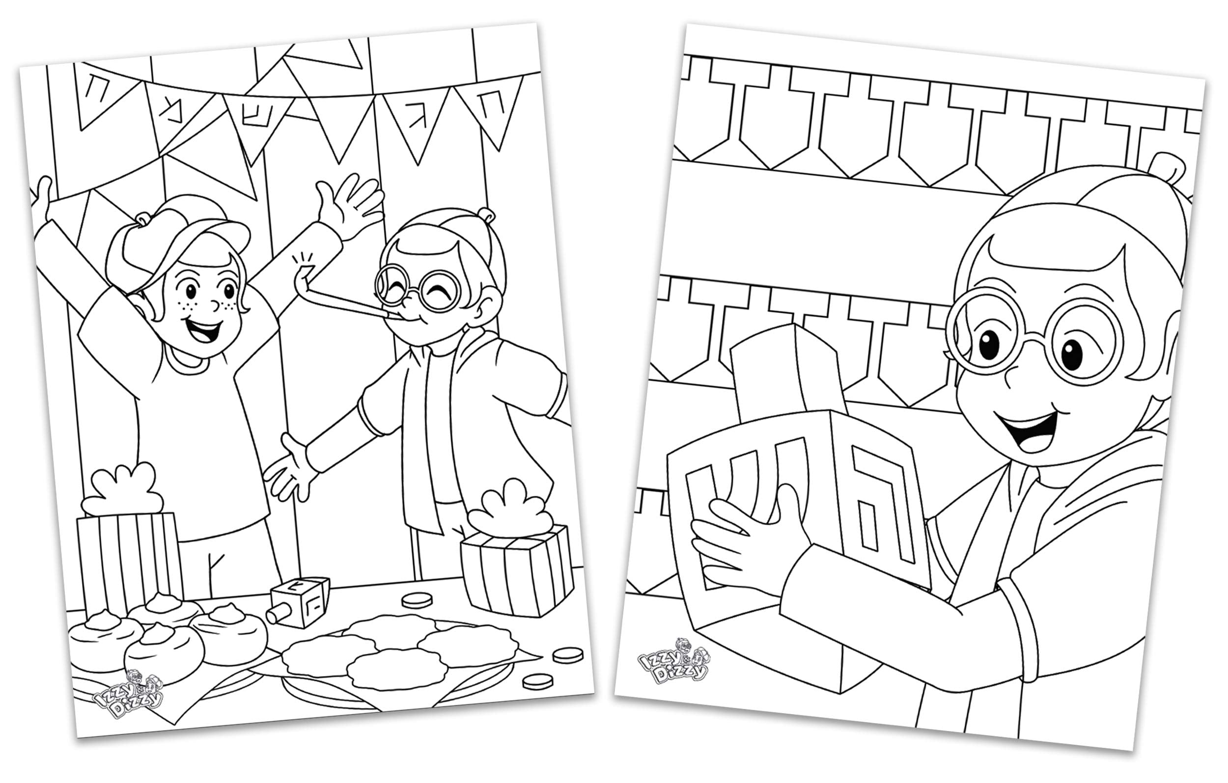 Izzy 'n' Dizzy Hanukkah Coloring and Activity Set - Great for Partys and Gifts- Chanuka Color and Activity Kit