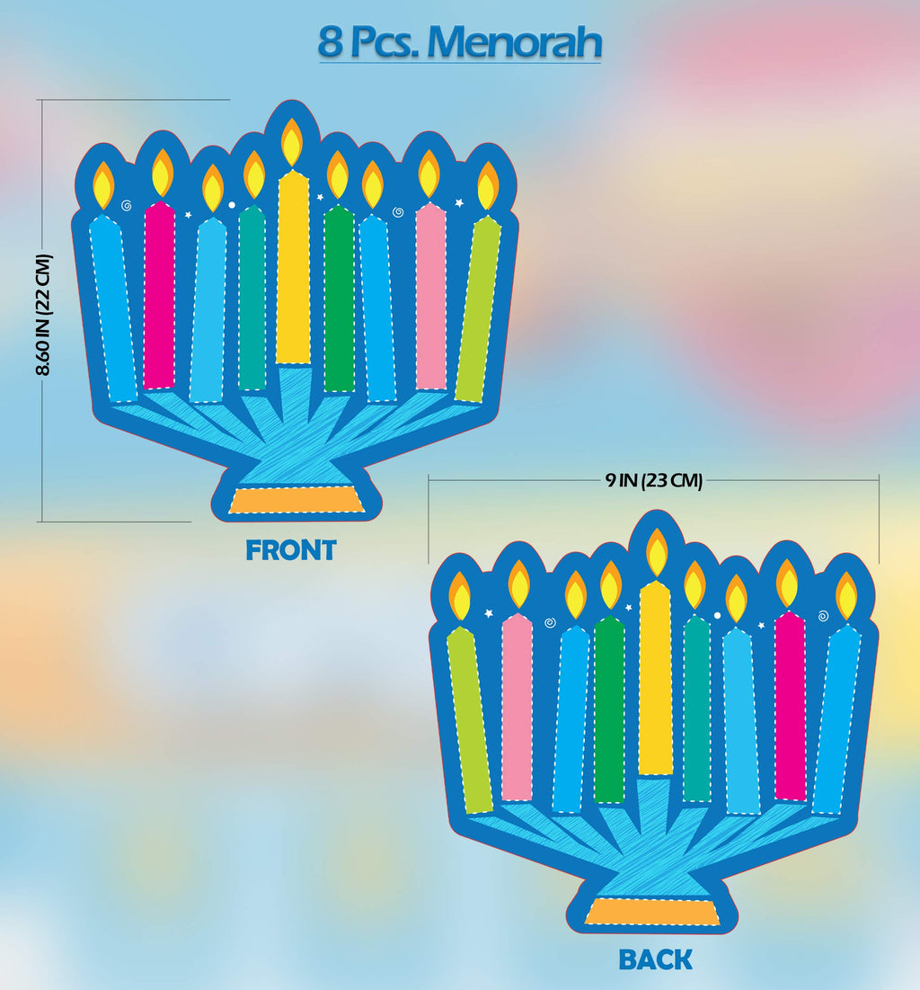 Izzy 'n' Dizzy Hanukkah Cutouts, Happy Hanukkah and Happy Chanukah Holiday Party Decoration (34 Piece)
