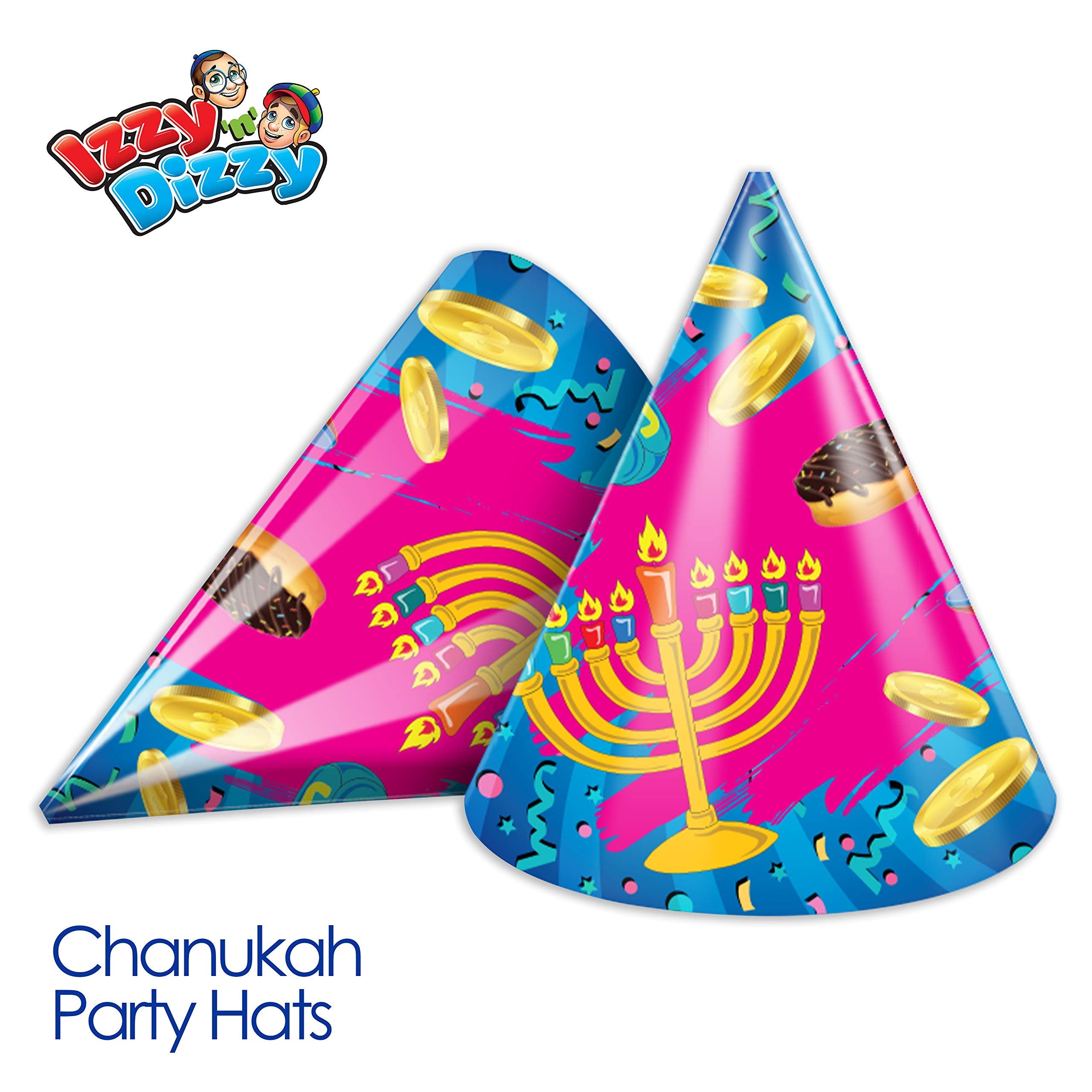 Izzy 'n' Dizzy Hanukkah Party Hats - Hanukkah Paper Goods - 10 Pack