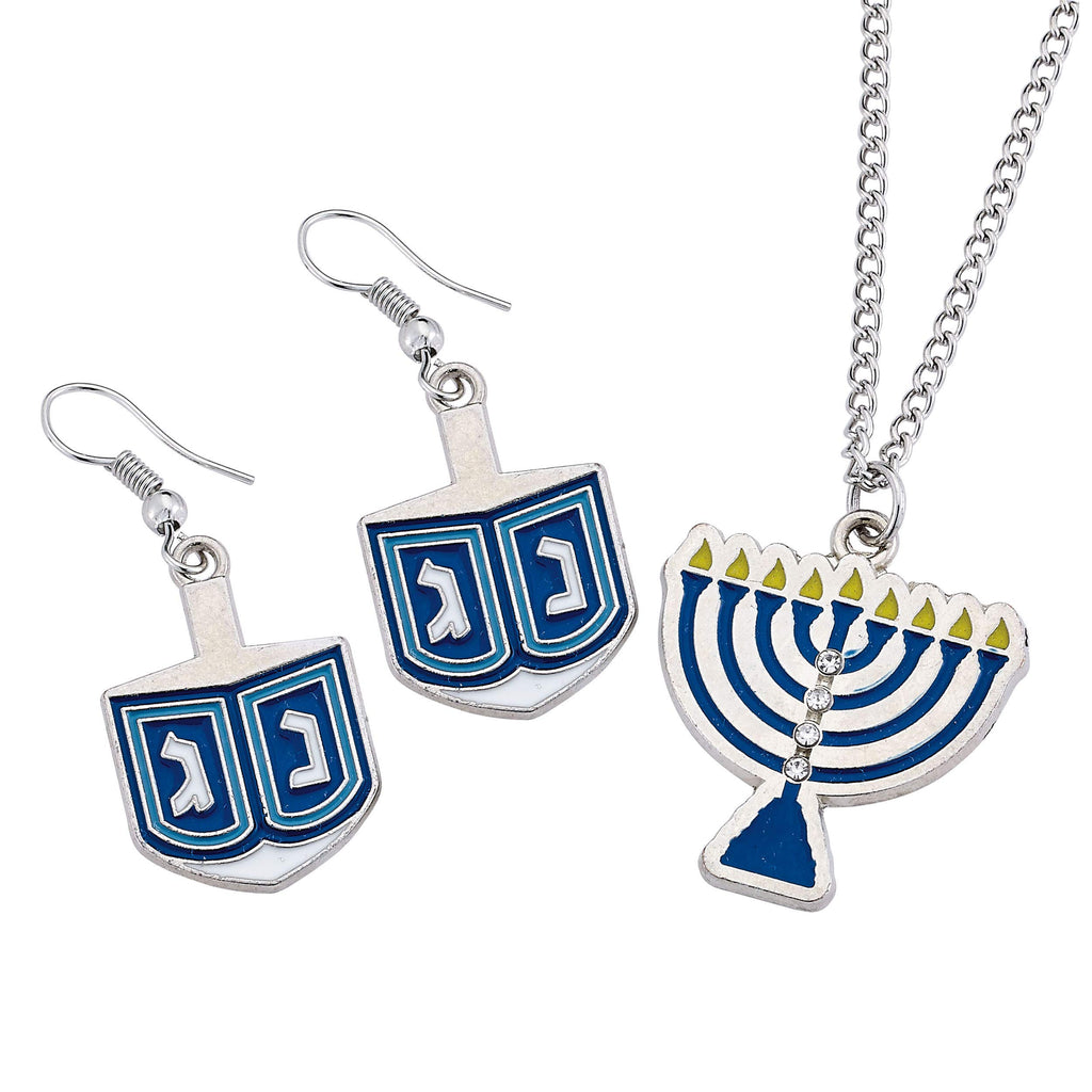 Rite Lite Chanukah Jewelry Set, 5.30x3.50x1.25, Blue/Silver