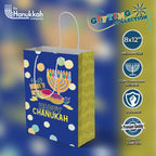 Izzy 'n' Dizzy Hanukkah Gift Bags - Medium Blue - 8 Inch x 12 Inch - Chanukah - 4 Pack